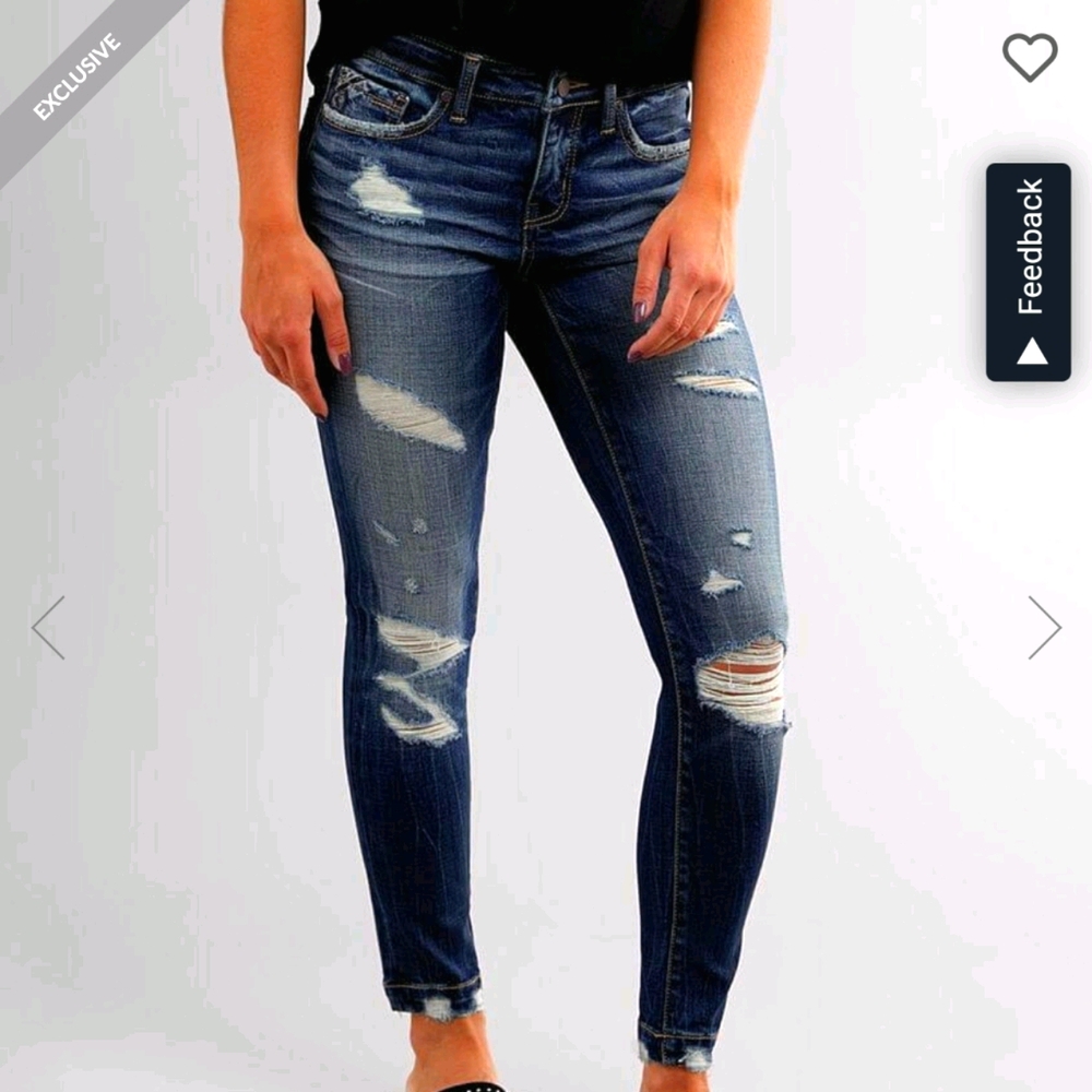 Buckle midrise skinny ankle jeans fit 53 30x27